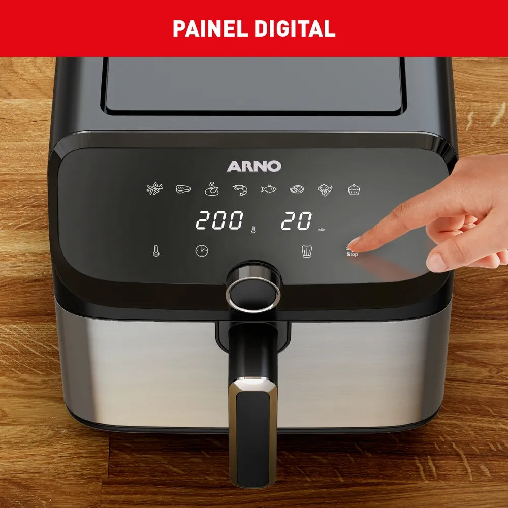 Fritadeira Air Fryer Mega Digital 7,5L Inox AFD7