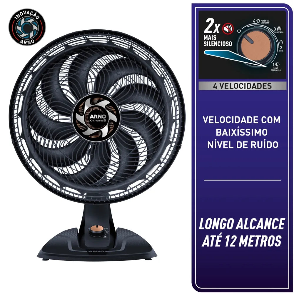 Ventilador de Mesa 40cm X-TREME 9 Pás, 4 Vel, 160W VE94