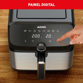Fritadeira Air Fryer Mega Digital 7,5L Inox AFD7